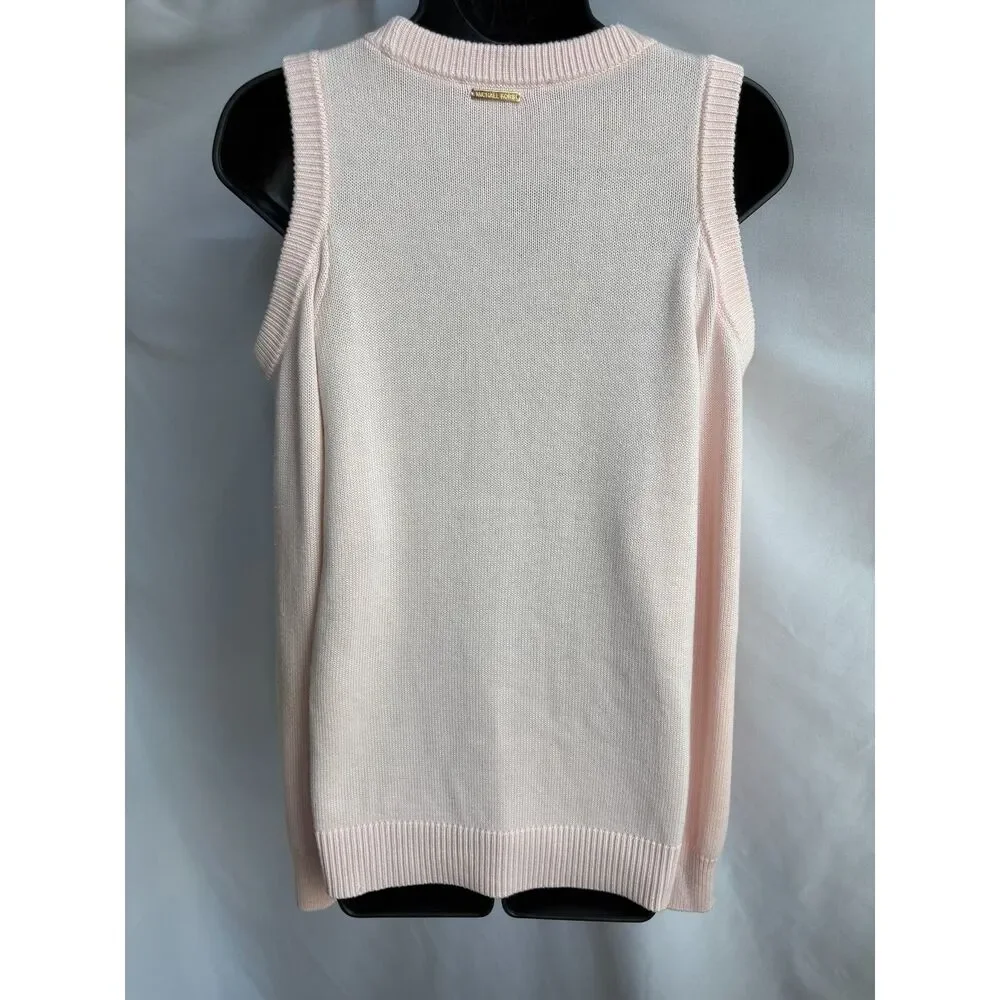 Michael Kors Blush Pink Knit Sweater Cold Shoulder Size S Barbiecore Classy